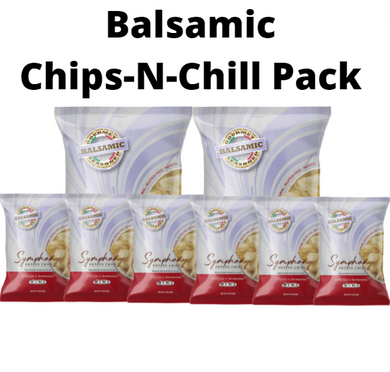 Balsamic Flavor Chips-N-Chill Pack - 2 Gourmet Balsamic Flavor 7oz Bags, 6 Gourmet Balsamic Flavor 1.5 oz Bags